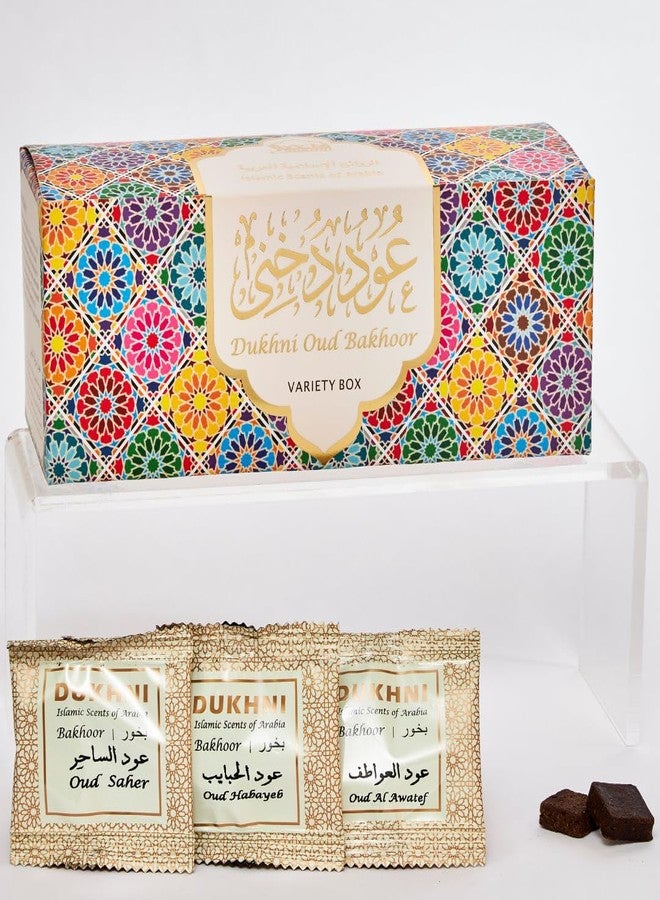 Dukhni Oud Bakhoor Variety Box | 30 Pieces Bakhoor Refill Pack | Diwali Gift for Friends & Family | Arabic Bakhur Incense | Perfect for Home Scenting Prayer and Gifting | Luxurious, Long Lasting - Image 1